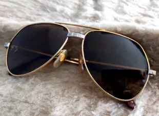 Vendome Santos AVIATOR 130 56 14 Glasses/Sunglasses 22K GOLD Filled 1983
