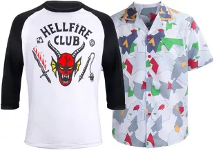 Hellfire Club Shirt St4 Dustin Tee Shirt Adult, Men & Women Novelty Long Sleeves Tops Set (Full Set,Large)