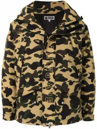 Camouflage Print Hooded Jacket