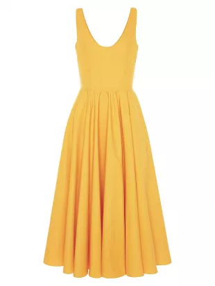 Alexander McQueen - Sleeveless Fit & Flare Scoopneck Midi-Dress