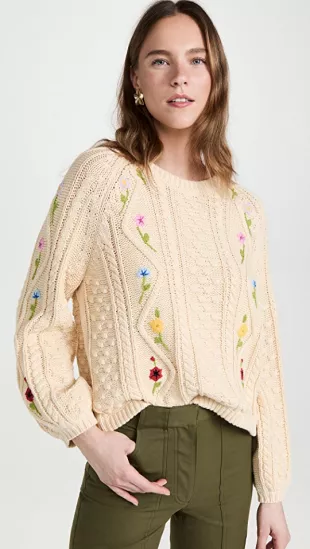 The Floral Cable Pullover
