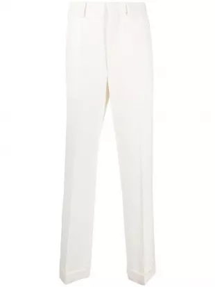 Straight-Leg Silk Trousers