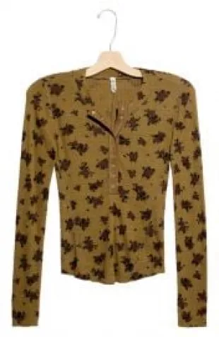 One of the Girls Floral Thermal Henley