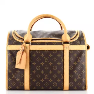 Louis Vuitton Dog Carrier Monogram Bag used by Fallon Carrington (Elizabeth  Gillies) as seen in Dynasty TV show wardrobe (Season 5 Episode 13)