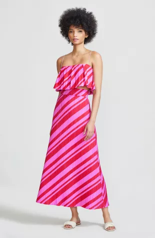 Pleated Taffeta Crop Top