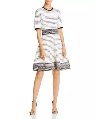 Mesa Tunnel-Embroidered Zigzag Dress