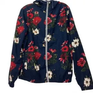 Ricky Singh Men's Blue Hoodie Jacket Floral