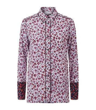 Silk Floral Roses Printed Shirt Button