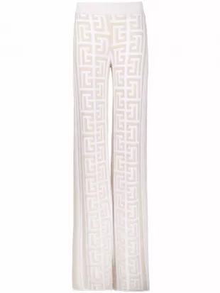 Balmain - Monogram-Pattern Knitted Trousers