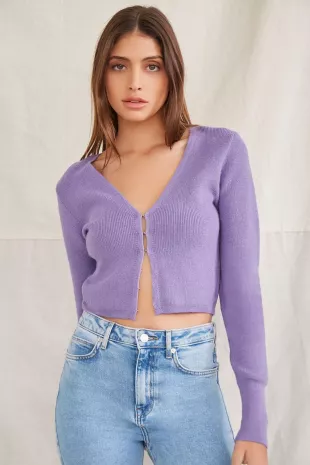 Hook-and-Eye Cardigan Sweater