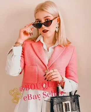 CROPPED JACKET TEXTURED CARDIGAN WITH BUTTONS PINK