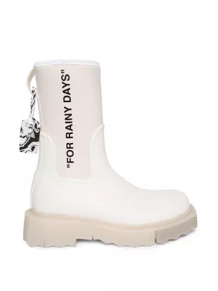 "for Rainy Days" Rubber Neoprene Boot White