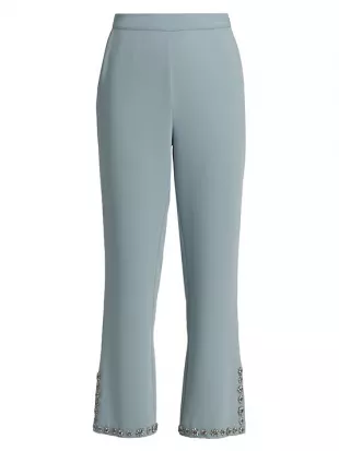 Loisa Embellished Slit Cuff Pants