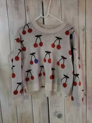 Cherry Jacquard Pullover Sweater