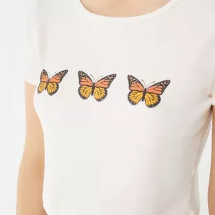 Truly Madly Deeply Butterfly Cropped Tee