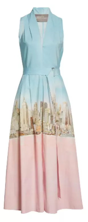 Belted High Neck Dress