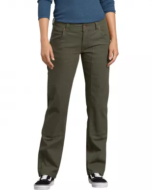Women's Solid Stretch Double Front Duck Carpenter Pants