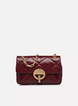 Vanessa Bruno Sac Bandouli Re Nano Moon En Cuir Craquel Bordeaux