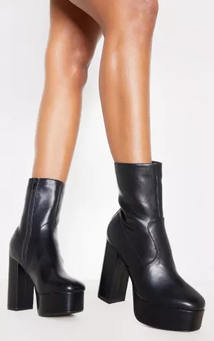 BOTTINES NOIRES À PLATEFORMES HAUTES