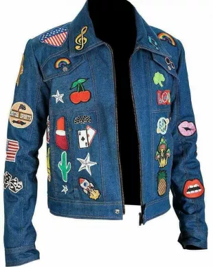 Rocketman Taron Elton John Patches Jeans Denim Jacket Tiny Dancer Cosplay Costume for Men & Women