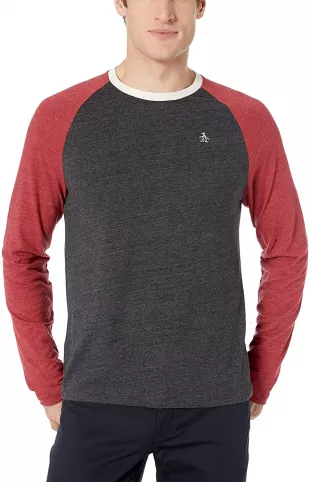 Original Penguin Long Sleeved Small Embroidered Logo T-Shirt