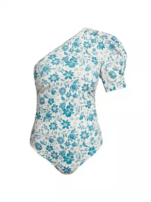 One-Shoulder Floral Print Bodysuit