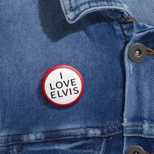 "I Love Elvis" Pin Button - Small