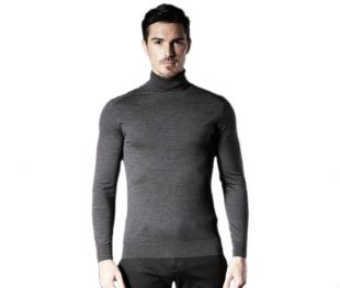 Brloote Men's round Collar stretch wool sweater turtleneck warm sweater