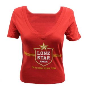 Lone Star Ladies Red V-Neck T-Shirt