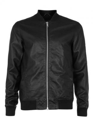 Topman - Bomber Noir En Simili Cuir