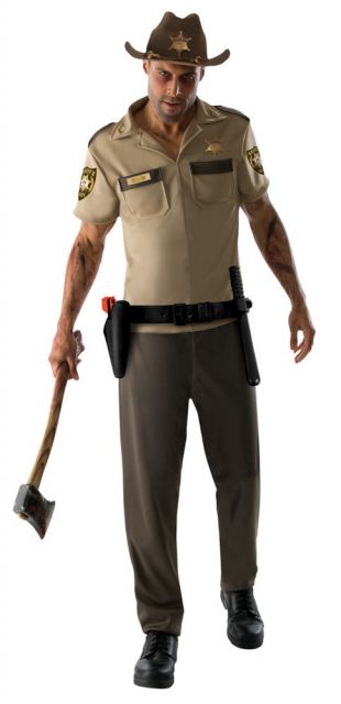 Mens Adult AMC The Walking Dead Zombie Police Officer Cop Rick Grimes Costume