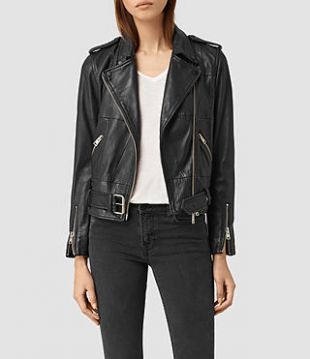 Allsaints - Veste en cuir de style biker