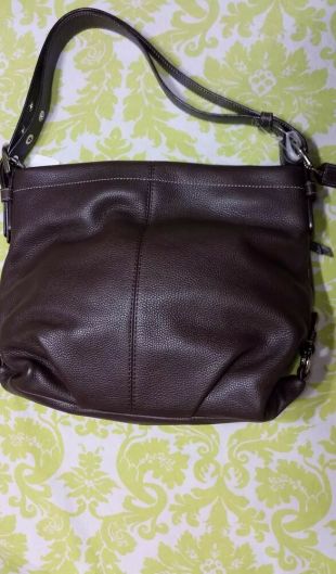Coach Mahogany Handbag Pebble Leather Duffle Hobo Bag