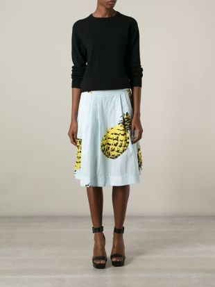 MSGM - pineapple print midi skirt