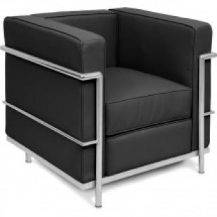 Fauteuil Cuir Noir inspiré LC2 le Corbusier