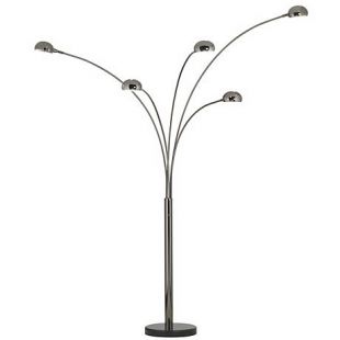 Black Chrome 5-Light Arc Floor Lamp