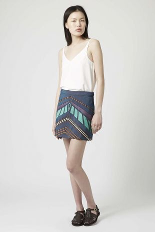 Topshop - Chevron print mini skirt