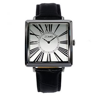 Mens Watches ZOMO Adore Square Watches - Stainless Steel Dress Watches with Leather Strap