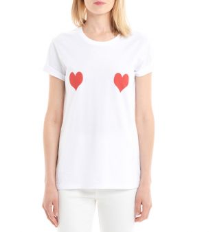 T shirt coeurs rouges