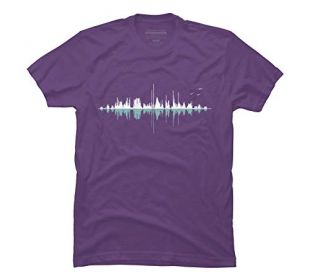 Music City (Clear Graphic) Men's Medium Purple Graphic T Shirt