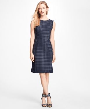 Brooks Brothers - Windowpane Stretch Wool Hopsack Dress Brooks Brothers