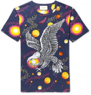 Gucci - Space Eagle Printed Cotton Jersey T Shirt