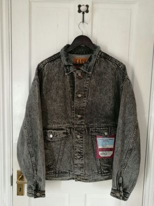 True vintage oversize acid wash charcoal denim jacket BNWT | eBay