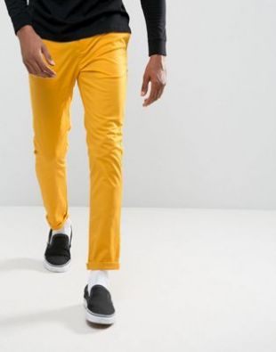 ASOS   Pantalon chino skinny   Jaune at asos.com