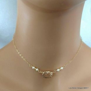 14 K Gold Filled Adjustable Pearl Choker