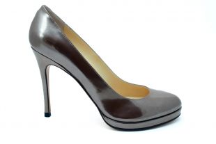 Escarpins Sandales En Cuir Argenté France Mode - Taille 36 - Talon 7.5 Cm - Occasion Très Bon état