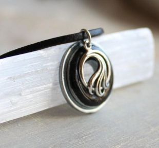 Wave necklace in black and silver by Nature with You