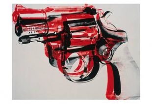 Gun, c.1981 82 (black and red on white) by Andy Warhol