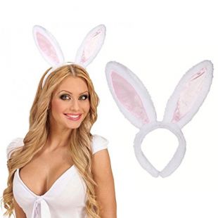 Serre-tête oreilles de lapin - Déguisement de pin-up lapin