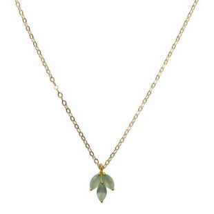 Laurel Aqua Chalcedony Gold Necklace